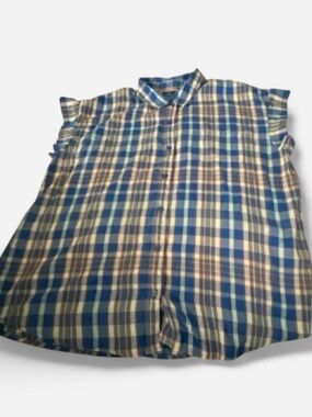 Button down sleevless plaid shirt size xl riders by